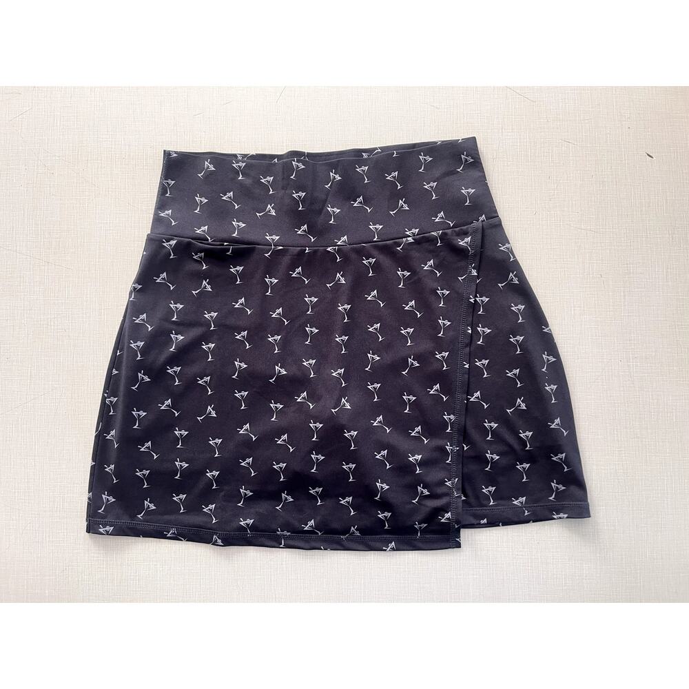 Golftini Sz L Asymetrical Skort Blue Print Stretch Pickleball Tennis Golf Pocket - Picture 2 of 12